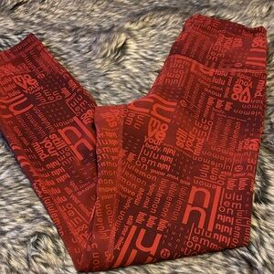 Lululemon Athletica Bold Red Print Leggings